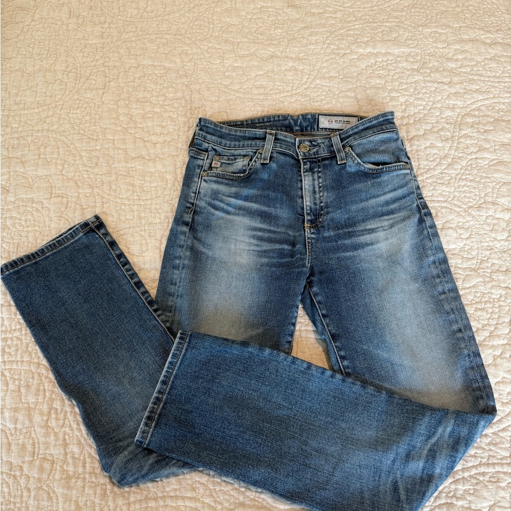 AG Adriano Goldschmied Mid-Wash Cropped Jeans